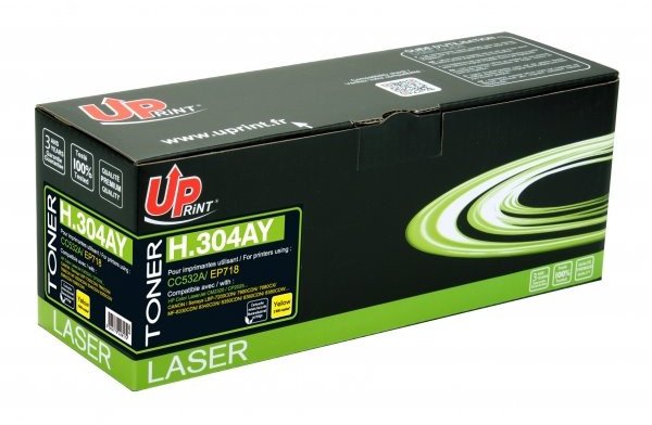 Static Control Toner cartridge Uprint HP C532A / EP718 304A / 718 Yellow Remanufactured 3584770428174