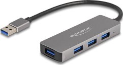 Delock DeLOCK 63171 huby i koncentratory USB 3.2 Gen 1 (3.1 Gen 1) Type-A 5000 Mbit/s Sivý