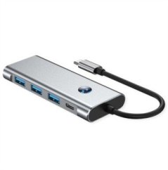 Value – stacja dokująca typu C, 1x HDMI 4K60, 3x USB 3.2 Gen1 typu A, 1x SD/Micro SD (TF), 1x Type C PD (Power Delivery) (12.99.1144)