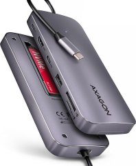 Axagon HUB HMC-6GM2 USB 6 in1 10Gbps hub, USB-A, USB-C, HDMI, M.2, SD/ mSD, PD 100W, USB-C