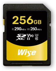 Wise Wise SDXC UHS-II V90       256GB R:290MBs / W:260MBs   WI-SD-N256