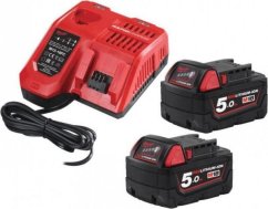 Milwaukee Sada akumulátorÓW M18 2*5.0AH + Nabíjačka M18 NRG-502