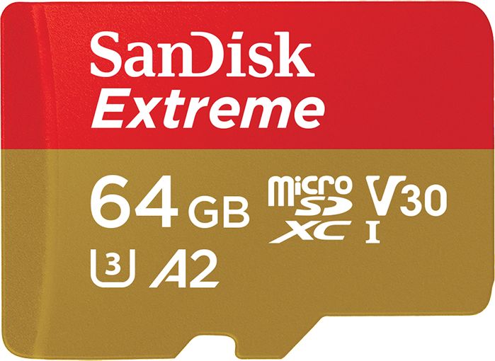 SanDisk Extreme MicroSDXC 64 GB Class 10 UHS-I/U3 A2 V30 (SDSQXA2-064G-GN6AA)