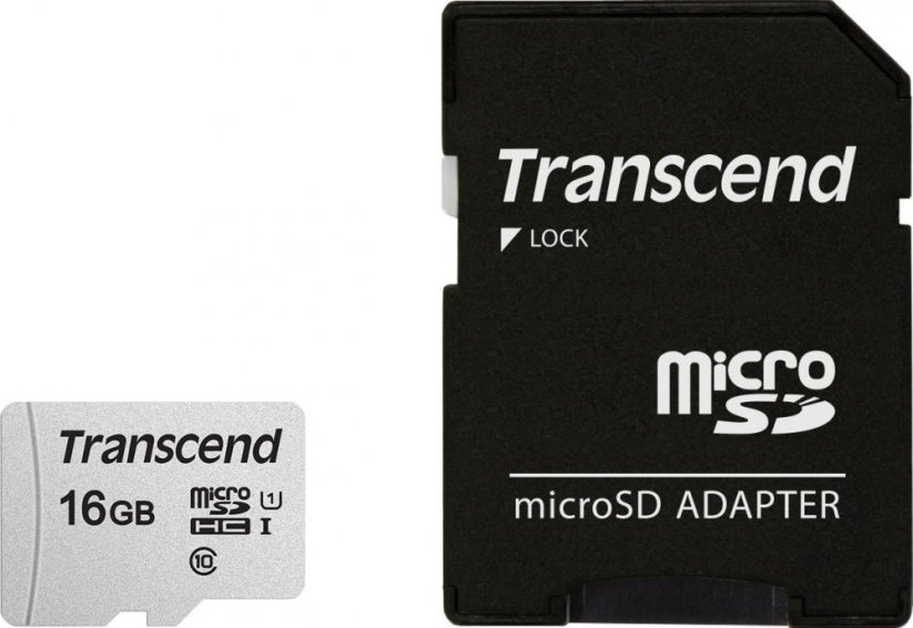 Transcend 300S MicroSDHC 16 GB Class 10 UHS-I/U3  (TS16GUSD300S-A)