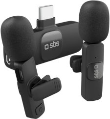 NoName Mikrofony krawatowe SBS z odbiornikiem USB-C 2ks - čierne
