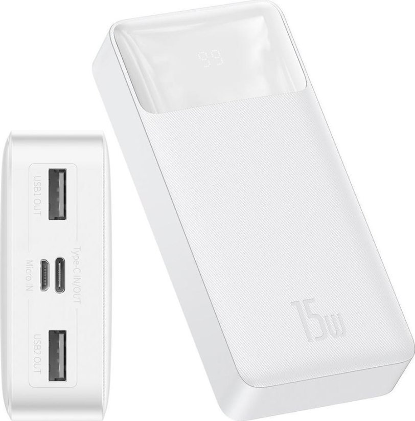 Baseus Bipow Digital Display 15W 20000mAh Biely