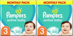 Pampers Pieluchy Active Baby 3, 6-10 kg, 208 szt. x2