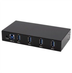 Exsys EX-11234HMS-2 – 4-portowy hub USB 3.2 Gen 1, Sada do montażu na szynie DIN i na ścianie z chipsetem VIA VL817_Q7S (15.06.3531)
