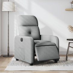 vidaXL elektrickýfotel rozkładany, jasnoSivý, obity tkaniną
