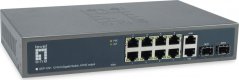 LevelOne LevelOne Switch 10x GE GEP-1221      2xGSFP 19" 150W  8xPoE+