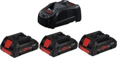 Bosch Sada STARTOWY PROCORE 18V 3*4.0AH + ÅADOWARKA GAL 1880
