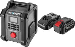 Graphite Radio budowlane akumulatorowo-sieciowe Energy+ 18V 58GE128 + akumulator 4 Ah z ładowarką 58GE132