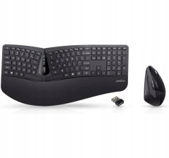 Perixx Perixx PERIDUO-606A DE, 3-in-1 keyboard and mouse set, wireless, ergon., black