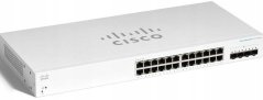 Cisco Cisco CBS220-24T-4X-EU-RF łącza sieciowe Zarządzany L2 Gigabit Ethernet (10/100/1000) Biely