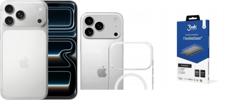 Apple iPhone 17 Pro Max 256GB Srebrny (MFYM4) + FlexibleGlass + Etui Armor MagCase