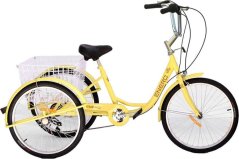 Enero Bicykel 3-kolesový 24" rehabilitačný 6-rýchlostný vanila