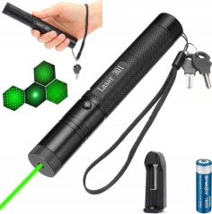 NoName Wskaźnik laserowy Zelený (18650) s nabíjačkou