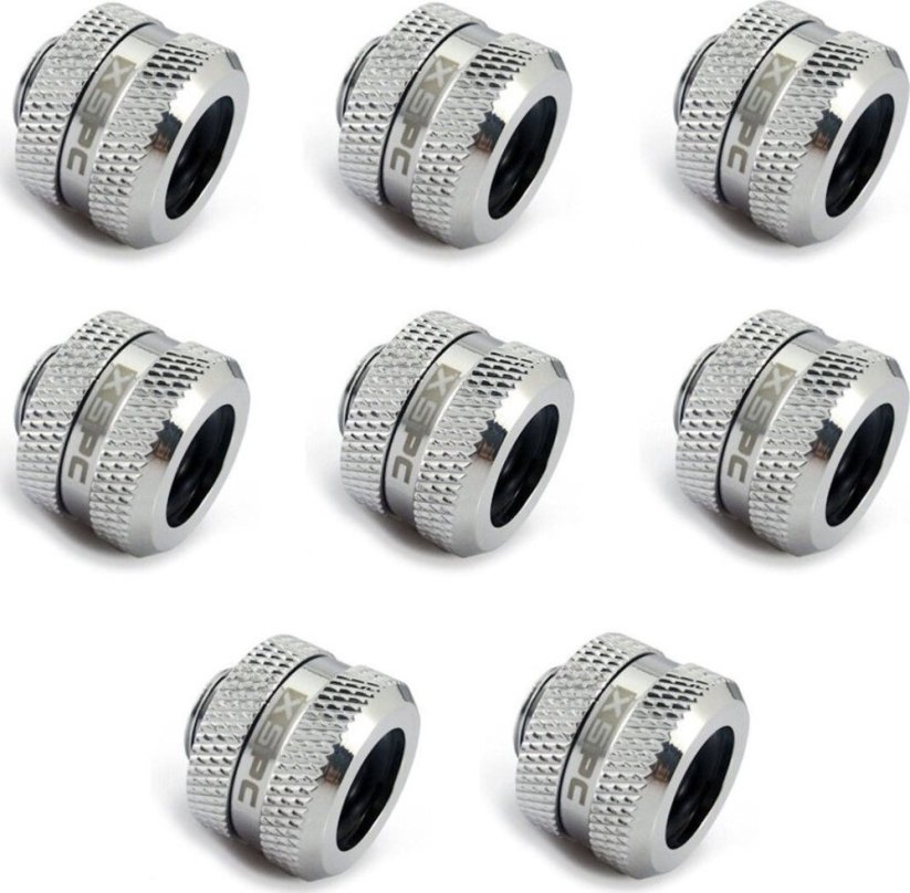 XSPC XSPC Anschluss G1/4" auf 14mm Hardtube, chróme - 8 Stück