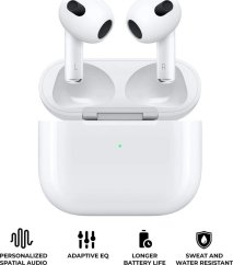 Apple Apple AirPods (3rd generation) with Lightning Charging Case, Wireless, Calls/Music, Headset, White