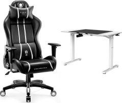 Diablo Chairs X-ONE 2.0 NORMAL czarno-biały + EGON 1100 Białe 110 cmx60 cm