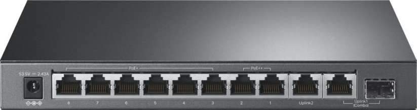 TP-Link TP-Link CCTV switch TL-SG1210PP (9xGbE,1xGbE/SFP combo uplink, 1xGbE uplink, 6xPoE+,2xPoE++,123W, fanless)