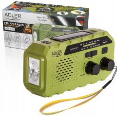 Adler Radio solarne z korbką AD 1197 G power bank, batérka