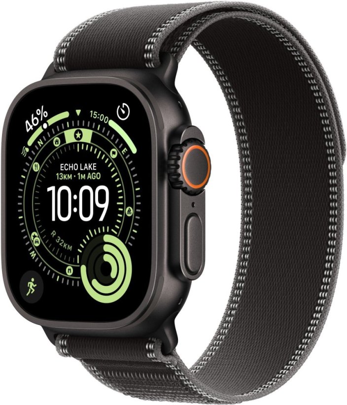 Apple Watch Ultra 3 GPS + Cellular 49mm Black Titanium / Trail Loop M/L Čierny (MF1H4QF/A)