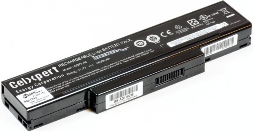 MicroBattery 6 Cell, Li-ion, 11.1V, 4400 mAh, 49 Wh (MBI1740)