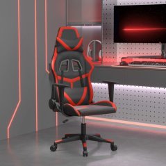 vidaXL Fotel gamingowy, Čierno-cervený, sztuczna skóra