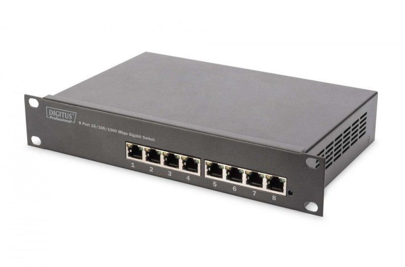Digitus 10" 8-portowy Gigabit Ethernet niezarządzalny (DN-80114-1)