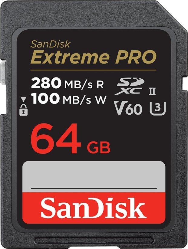 SanDisk SanDisk Extreme PRO 64GB V60 UHS-II SD, 280/100MB/s,V60,C10,UHS-II