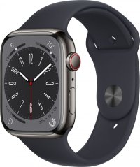 Apple Watch 8 GPS + Cellular 45mm Graphite Stainless Steel Modrý  (MNKU3WB/A)