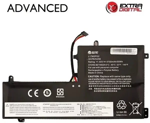 PNY Bateria do Notebooka LENOVO L17M3PG2, 4750mAh, Extra Digital Advanced (NB482832)