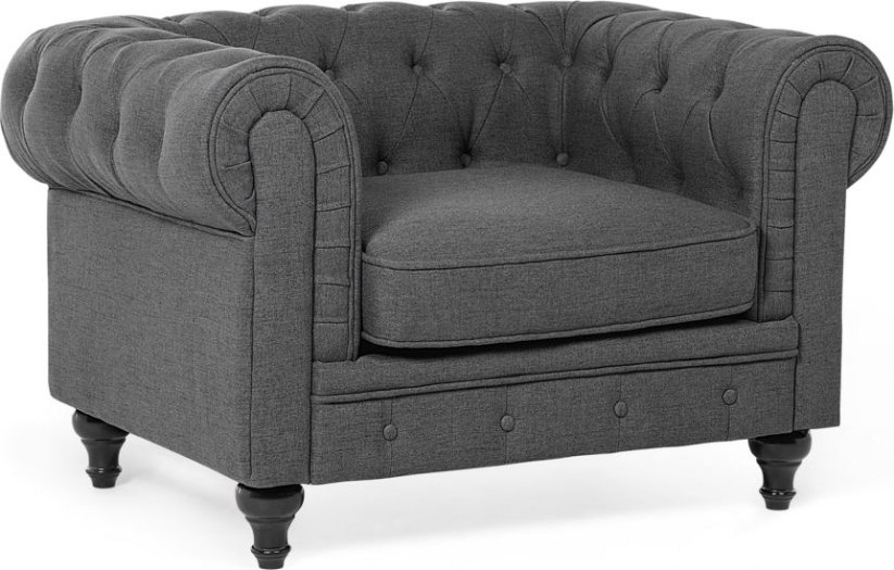 Beliani Fotel Sivý CHESTERFIELD