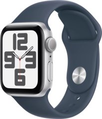 Apple Apple Watch SE GPS 40mm Silver Aluminium Case with Storm Blue Sport Band - S/M,Model A2722