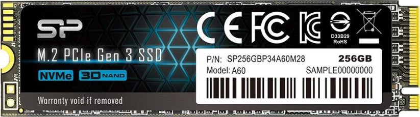 Silicon Power P34A60 256GB M.2 2280 PCI-E x4 Gen3 NVMe (SP256GBP34A60M28)