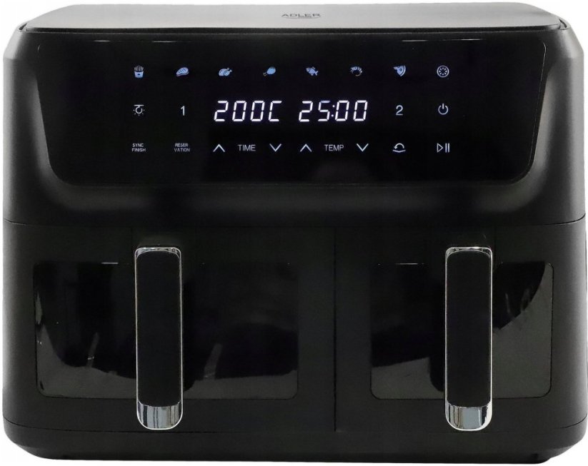 Adler AD 6324 Frytkownica beztłuszczowa 11L, z dwoma zásuvokami 6,5L + 4,5L