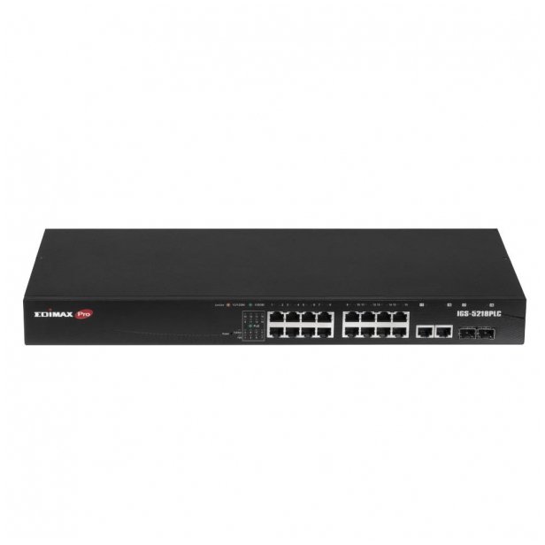 EdiMax edimax technology Switch zarządzalny Edimax IGS-5218PLC Web Smart 16x1GbE PoE+ 2xSFP Combo Uplink