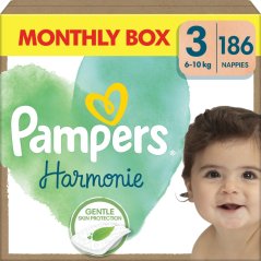 Plienky Pampers Harmonie, veľkosť 3, 6-10 kg, 186 ks.