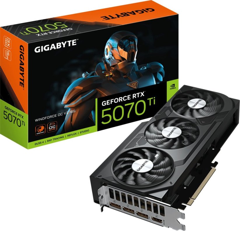 Gigabyte GeForce RTX 5070 Ti Windforce OC V2 16GB GDDR7 DLSS4 (GV-N507TWF3OCV2-16GD)