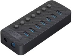 Orico Aktywny hub 7xUSB-A 5Gbps BC 1.2 24W Čierny