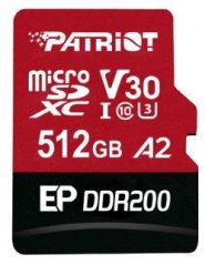Patriot EP DDR200 MicroSDXC 512 GB Class 10 UHS-I/U3 A2 V30 (PEF512GEP33MCX)