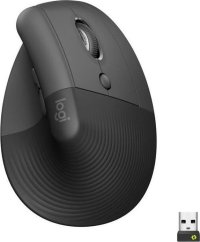 Logitech Logitech Lift Ergonomiczna pionowa mysz Bezdrôtová, odbiornik USB Bluetooth lub Logi Bolt, cicha  Grafitová