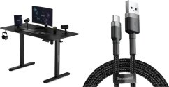 SENSE7 elektryczne Nojo 120x60 cm Black + kabel usb