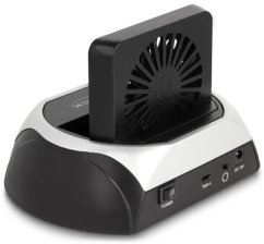 Delock USB 10 Gbps Stacja dokująca Pre 2.5? / 3.5? SATA HDD / SSD lub M.2 NVME PCIE lub SATA SSD z ventilátorem (64280)