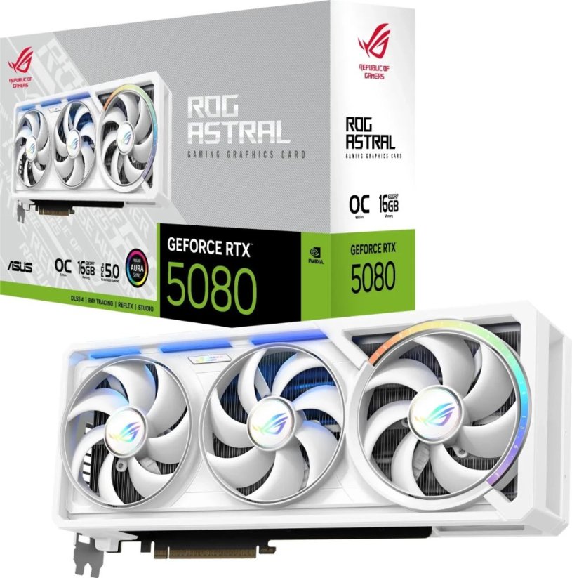 Asus ROG Astral GeForce RTX 5080 White OC 16GB GDDR7 DLSS4 (ROG-ASTRAL-RTX5080-O16G-WHITE)