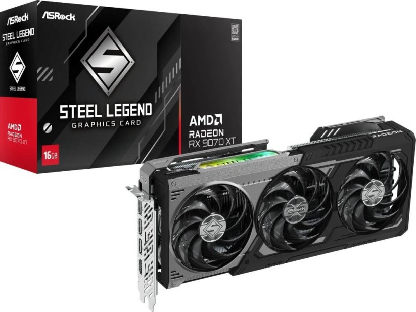 ASRock Radeon RX 9070 XT Steel Legend Dark 16GB GDDR6 (RX9070XT SLD 16G)