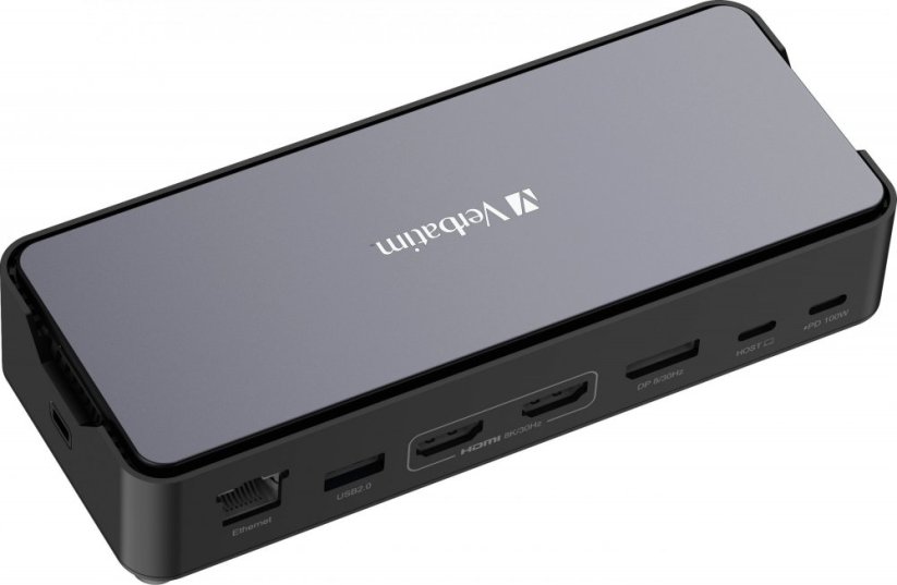 Verbatim Stacja dokująca Verbatim USB-C Pro CDS-15S 2xHDMI DP RJ-45 4xUSB 3xUSB-C SD microSD SSD audio