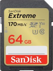 SanDisk Extreme SDXC 64 GB Class 10 UHS-I/U3 V30 (SDSDXV2-064G-GNCIN)