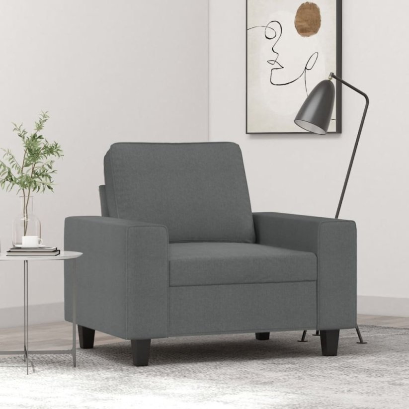 vidaXL vidaXL Fotel, tmavoSivý, 60 cm, obity tkaniną